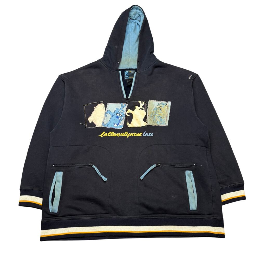 Lot 29 Luxe Looney Tunes Taz Zipper Hoodie 2XL Y2K Streetwear